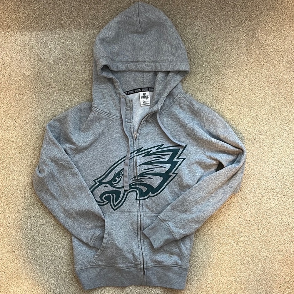 PINK Victoria’s Secret Grey NFL Philadelphia Eagles Zip Up Hoodie